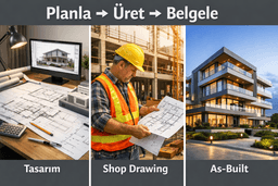 İnşaatın 3 Temel Taşı: Uygulama Projesi, Shop Drawing ve As-Built Rehberi